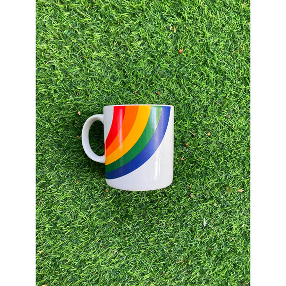 Vintage RAINBOW Coffee Mug - 80's Pride Mug - F.T.D.A. Coffee Cup - Picture 2 of 8